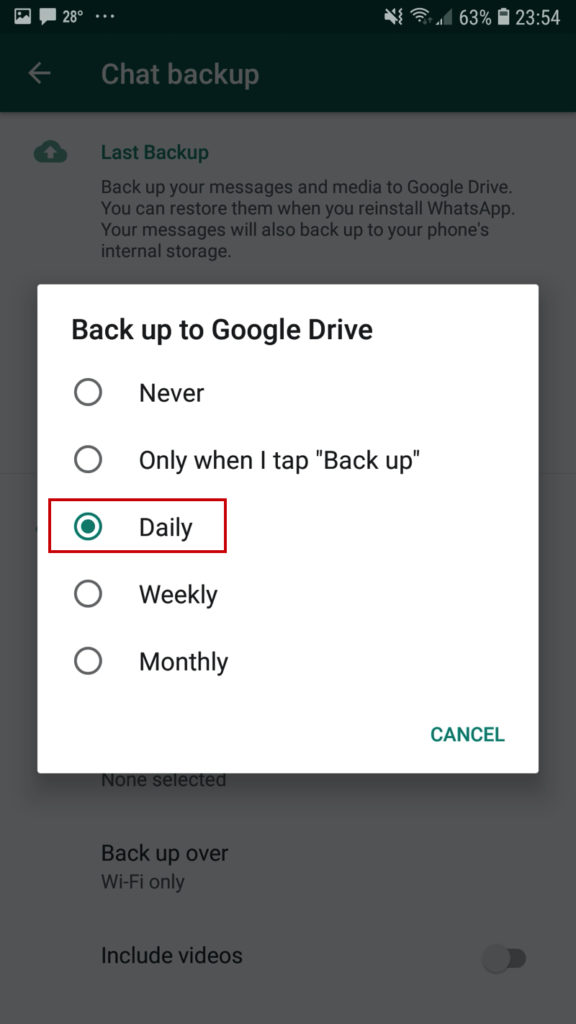 How to Backup WhatsApp Mobile App - Backup to Daily