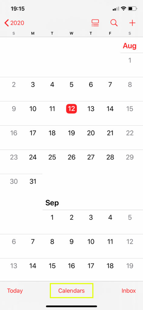 How to Set iPhone Calendar Sharing - Click Calendars