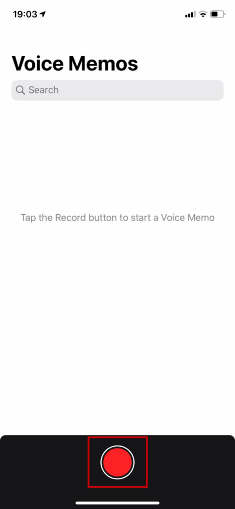 How to Use Voice Memos on iPhone - Click the Record Button