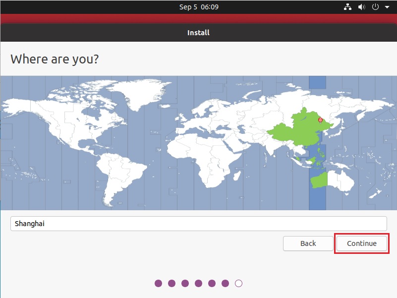 Ubuntu Installation - Select your Region