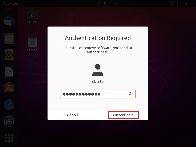 Ubuntu Installation - Input your Password